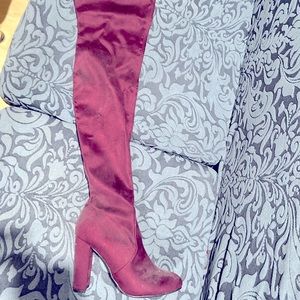 Brand new thigh high suede booties